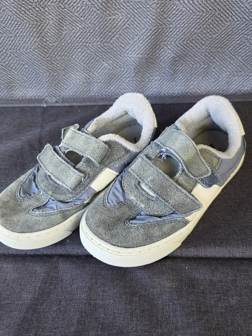 Zara Kids Gray Velcro Sneakers with White Trim